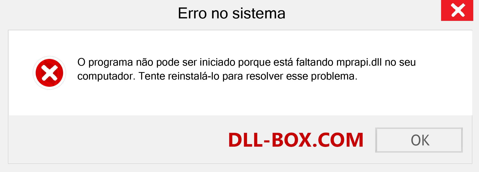 Arquivo mprapi.dll ausente ?. Download para Windows 7, 8, 10 - Correção de erro ausente mprapi dll no Windows, fotos, imagens